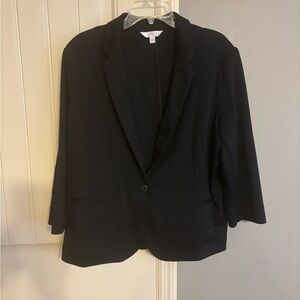 LC Lauren Conrad Elegant Black Jacket w/ cropped sleeves